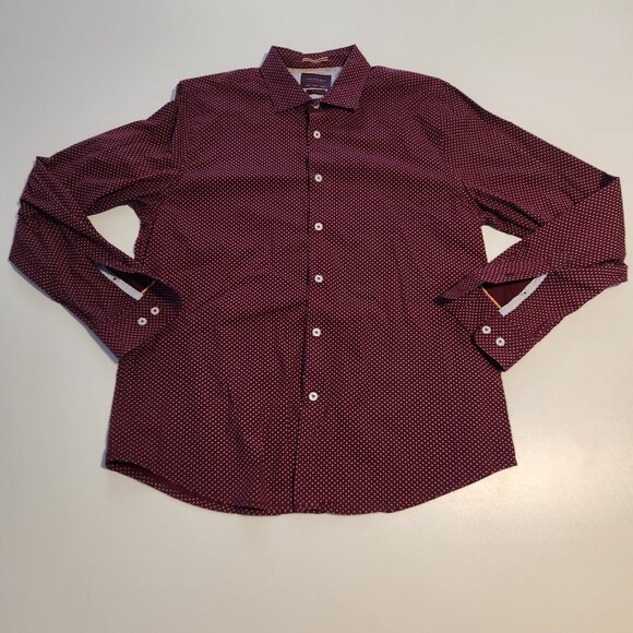 Ricky Singh Cactus Man Shirt‎ Long Sleeve Red White Polka Dot Large EUC - Picture 6 of 10